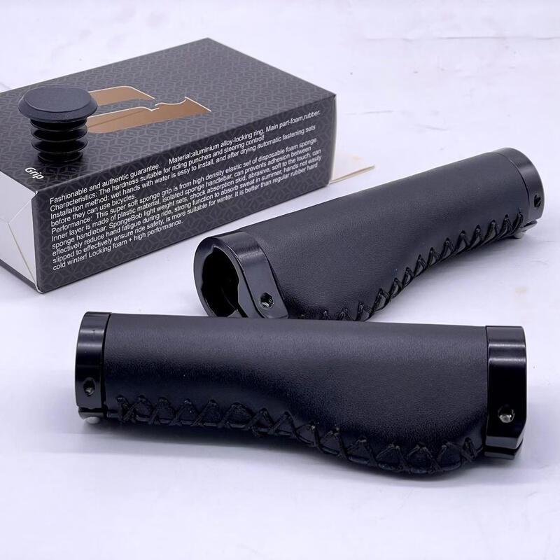 Lishi Ретро Коровья кожа Ручная прошивка Велосипедные грипсы