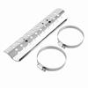 Universal Motorcycle Hole Heat Shield Straight Exhaust Pipe Cover Silver