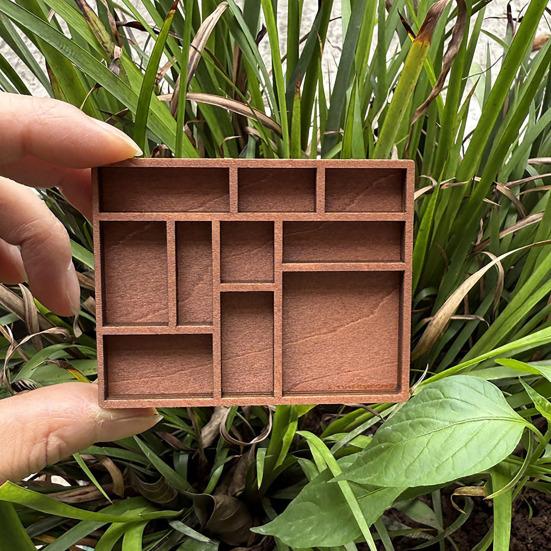 Miniature Trinket Shelf Wooden Crystal Display Shelf Miniature Collectibles Organizer Printers Tray for Gems Stones Shells