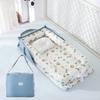 By a Nursery Portable Baby Bed Newborn Baby Foldable Baby Bed Comes with Pillow Compact Baby Bed Portable Breathable Washable Folding Bed Safe and