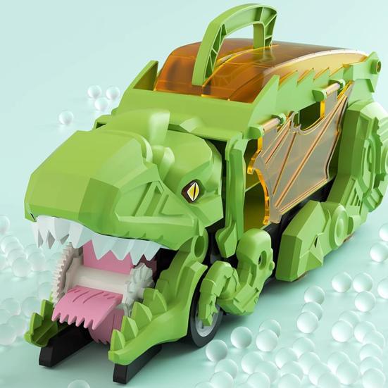 1 Set Kids Dinosaur Carrier Truck Toy with 12 Alloy Die-Cast Cars