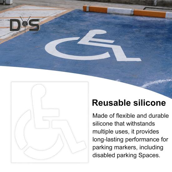 Трафарет для парковки инвалидов, многоразовый силиконовый шаблон для парковки инвалидов, гибкий трафарет для парковочного маркера для покраски тротуара в гараже