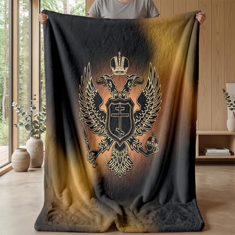 Serbia Printed Flannel Blanket Skin Friendly Warm Decorative Throw for Indoor Couch Bed Daily Use