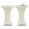 Table Cover - Cream - Ø 60 Cm - Stretchable - Washable - 2 Pieces
