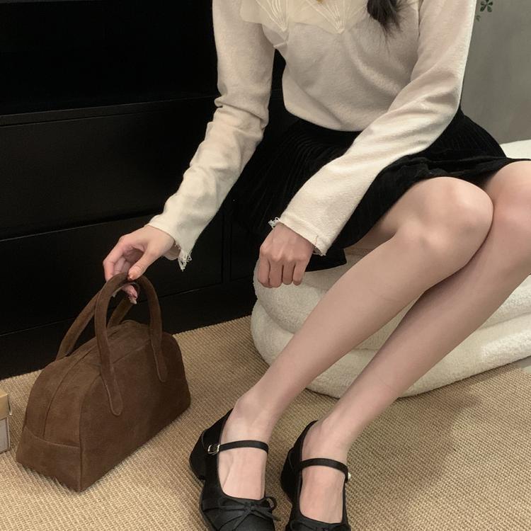 Mary Jane Thick Heel Single Shoes Women's 2025 Spring New with Skirt French Word with Fairy Style Temperament Small Leather Shoes