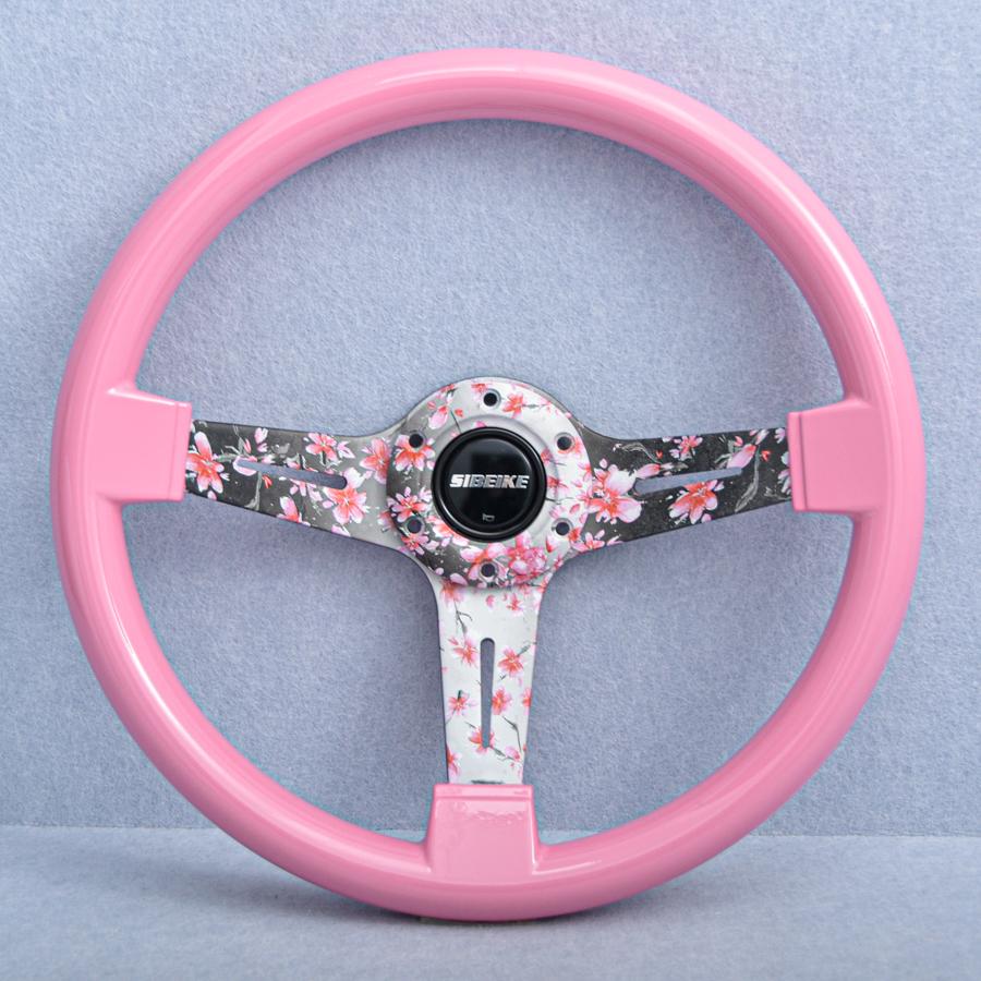 14inch 350mm Pink Flower JDM Universal Racing Sports Steering Wheel Car Accessories