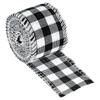 Polyester Gingham Ribbon Wired Edge Ribbon for Christmas Decoration Wrapping 2 Inch Wide 6.56 Yards