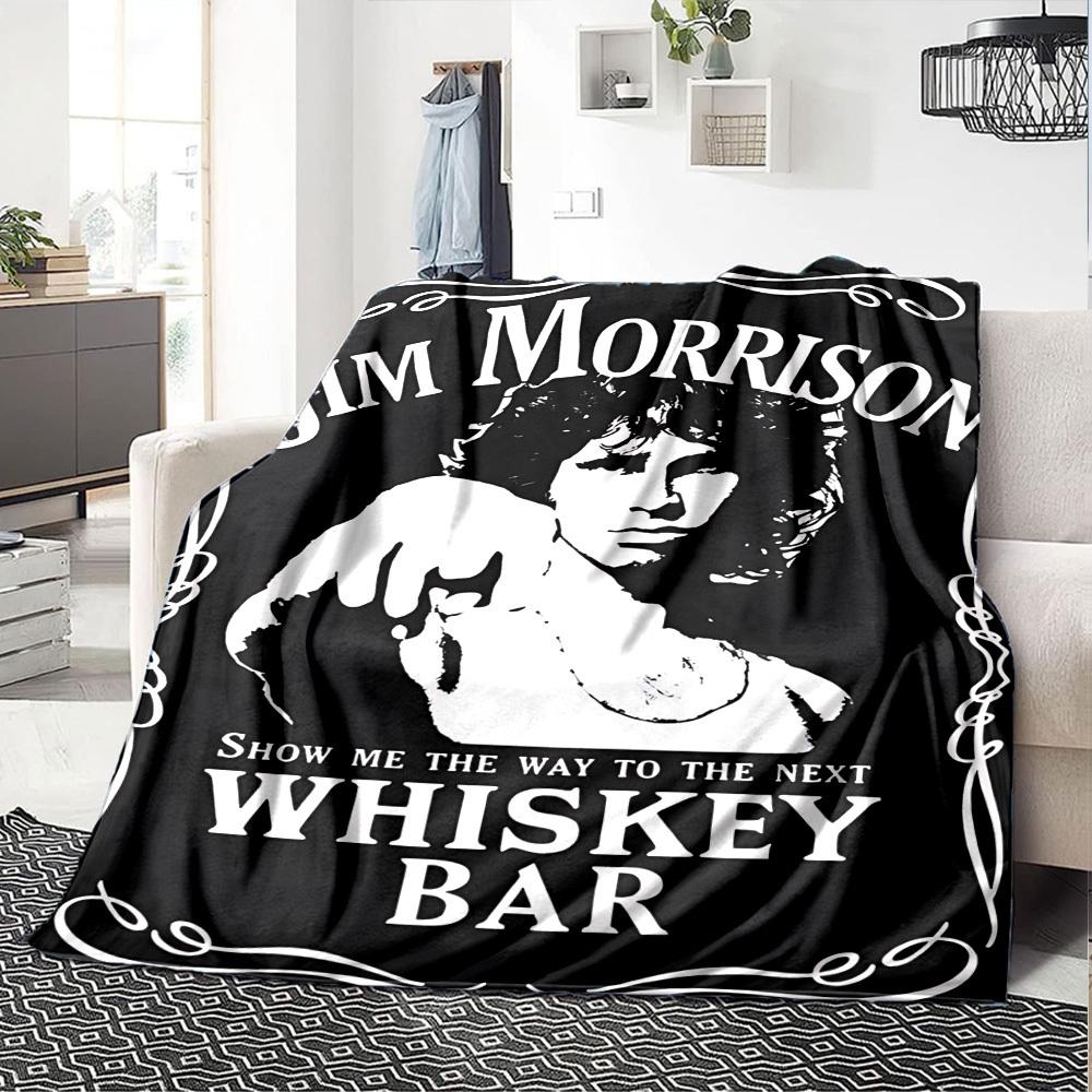 1pc Jim Morrison whiskey Themed Printed Soft and Comfortable Home Blanket, Small Throw Blanket, Nap Blanket, Suitable as a Gift l068