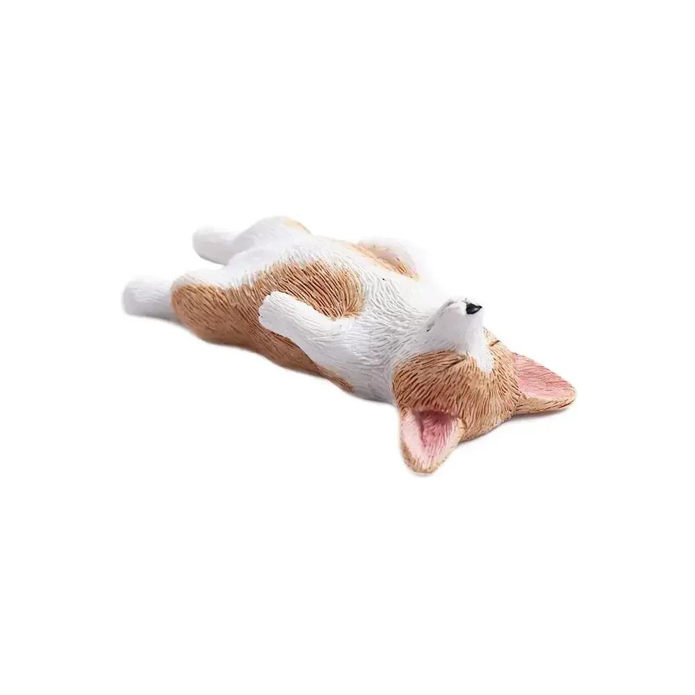 Милые миниатюрные фигурки собаки-симулятора, мини-животное, модель из смолы корги, украшение для автомобиля, для аксессуаров для домашнего декора, детский подарок