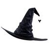 Black Bat Witch Hat Folds Wizard Hats for Women Men Masquerade Party Carnival Costume Cosplay Props Halloween Decorations