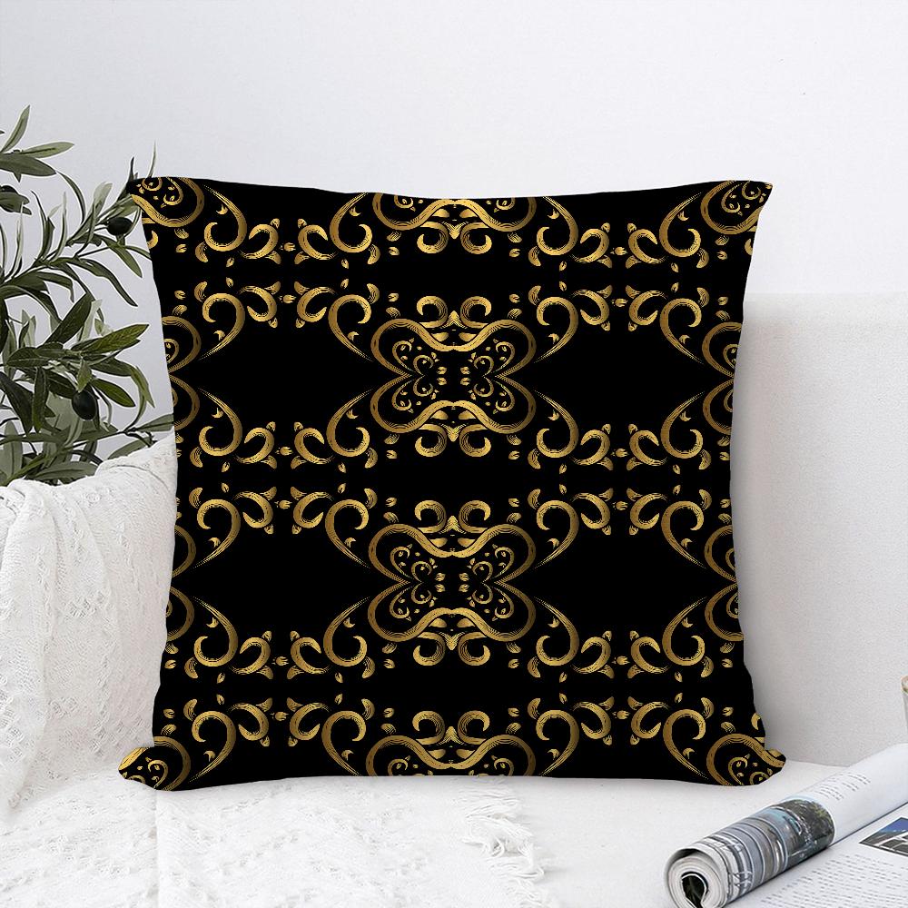 European Style Geometric Vine Pillow Case Plush Fabric Soft Pillowcase Double Sided Print Sofa Cushion Cover Throw Pillow Cover