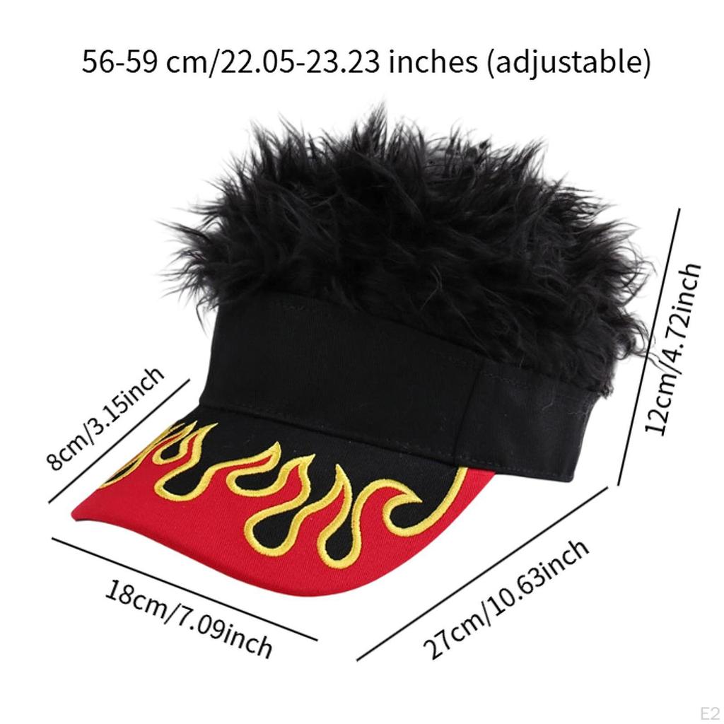Visor Hat with Fake Hair Baseball Cap for Beach Sunbathing Cycling Christmas