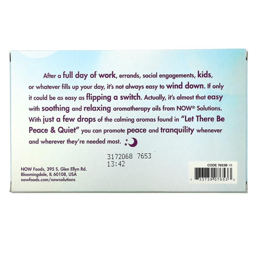 Solutions, Let Treat Be Peace & Quiet, Relaxing Essential Oil Kit, 4 Bottles, 10Ml (1/3Fl Oz) Each