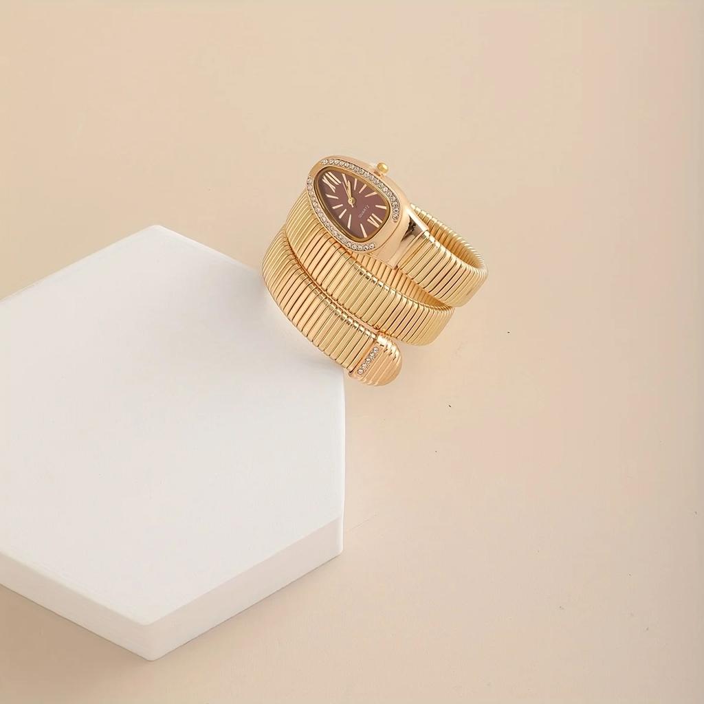 1 шт.-Роскошные женские кварцевые часы Модные золотые женские часы Часы Высококачественный браслет из нержавеющей стали Наручные часы Подарки