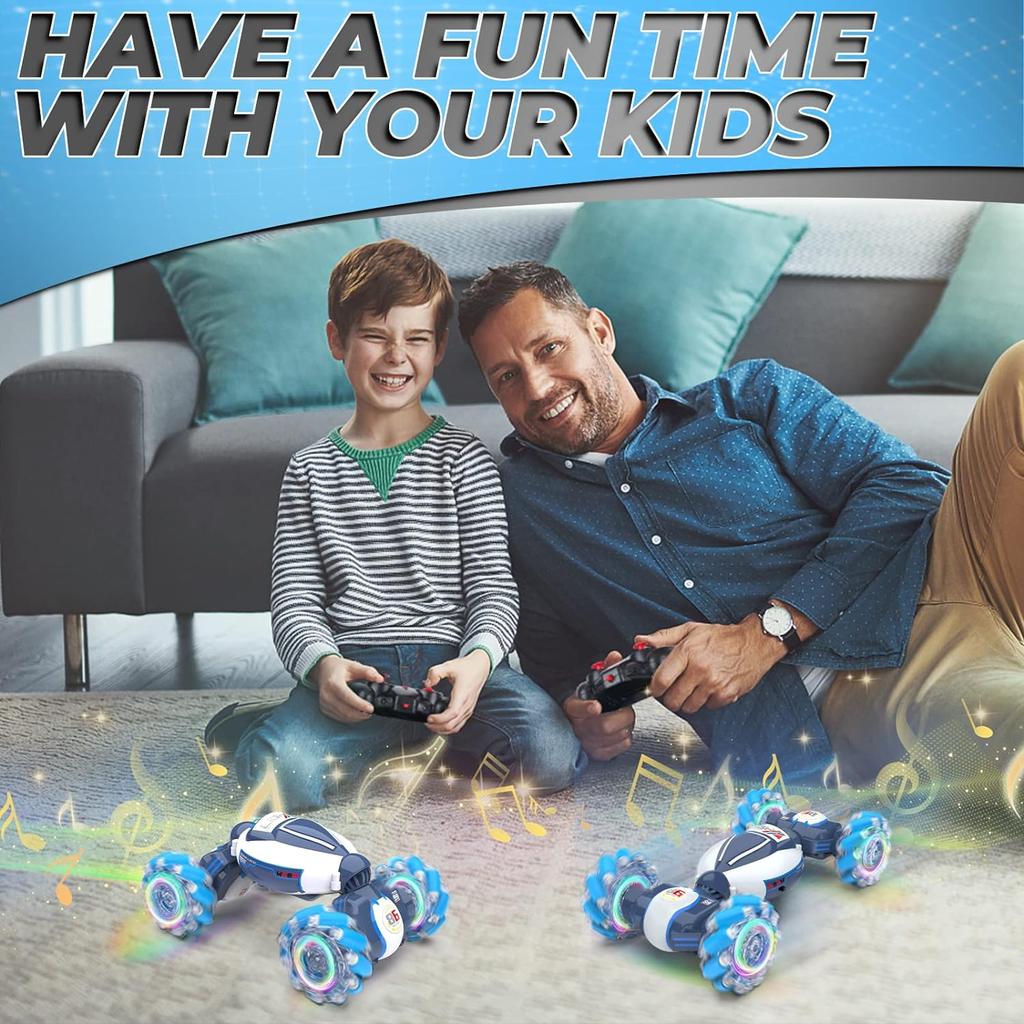 Радиоуправляемая машина с жестами, каскадерская машина с ручным управлением для мальчиков и девочек 6–12 лет, 4WD, 2,4 ГГц, пульт дистанционного управления, датчик жестов, игрушечные машинки, дрифт-поворотный автомобиль со светлой музыкой