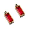 2pcs Luxury Zircon Birthstone Charm Stainless Steel PVD Gold Plated Pendant 4x10mm DIY Bracelet Necklace Jewelry Accessories