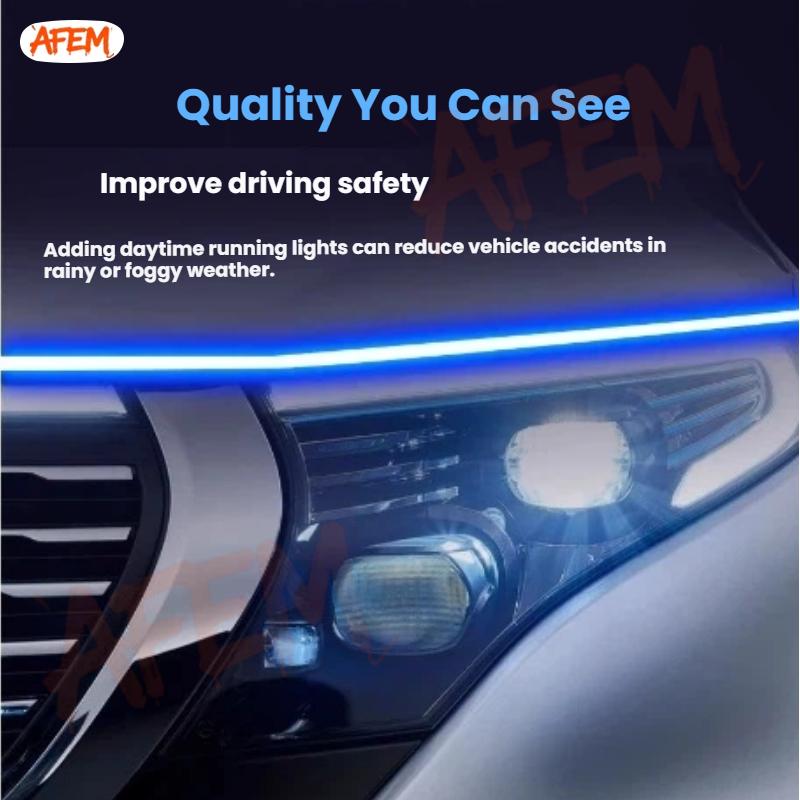 ABX2 1pcs Universal Waterproof Flexible LED Strip DRL 12v Daytime Running Strip Light Ambient Lamp For Citroen C5 Aircross 2017-2022