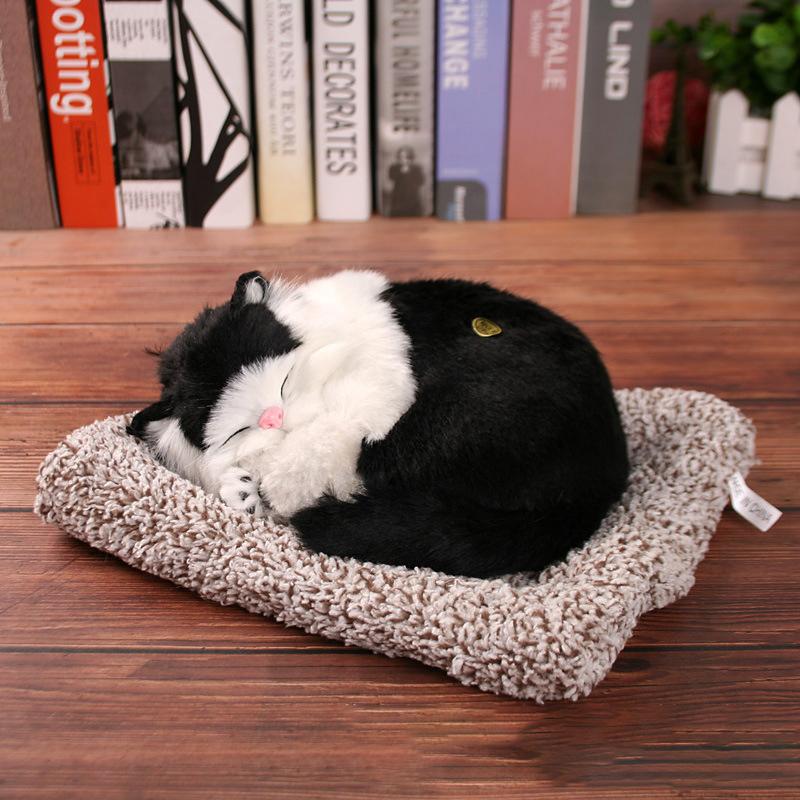 Sleeping Animals Bamboo Charcoal Lifelike Cat Dolls Plush Toys Simulation Creative Home Office Car Decoration Kitten Ornaments