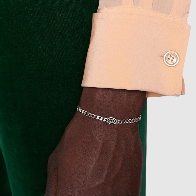 Gucci Double G Series Interlocking Double G Vintage Style Shiny 925 Silver Bracelet Unisex bracelet 678660-J8410-8191