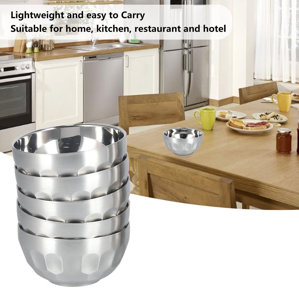 Контейнер для салатов Суповая миска Многоцелевой Изолированный Двустенный из нержавеющей стали для ресторана для семьи для друзей для дома