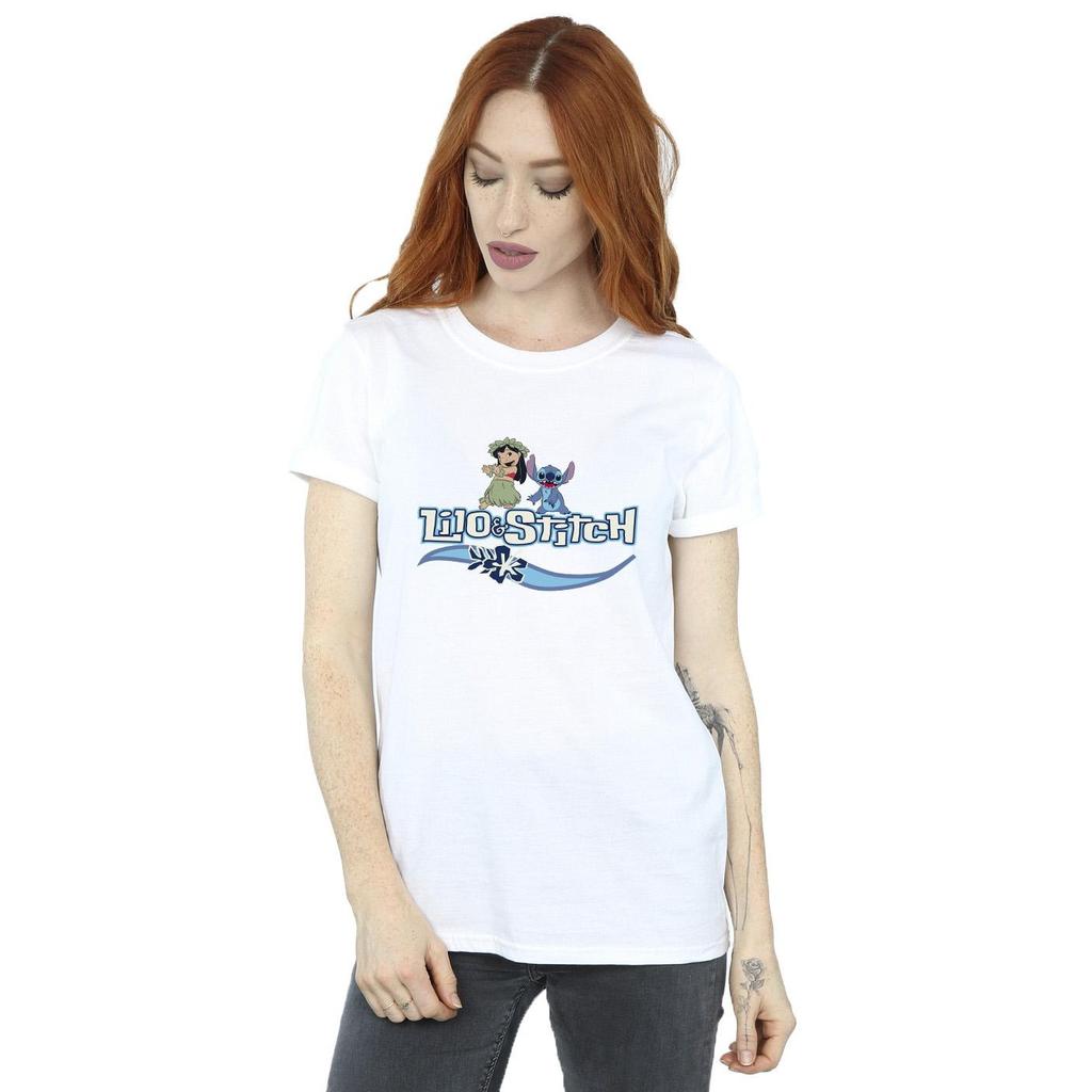 Disney Womens/Ladies Lilo And Stitch Characters Cotton Boyfriend T-Shirt