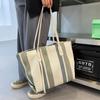 Сумка на плечо большой емкости для женщин, модная сумка в полоску, сумка для покупок, женская повседневная сумка-тоут