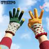 Winter Warm and Cute Knitted Women's Velvet Cycling Windproof Knitted Touchscreen Gloves