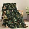 1 шт. Фланелевый плед в испанском стиле с рождественскими елками, звездами и елочными игрушками - Идеально подходит для кровати, дивана, офиса,