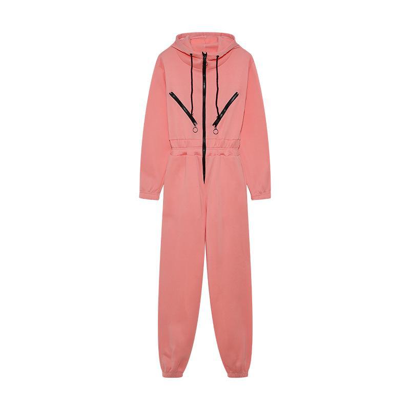 Women's Zipper-Hooded Sports Casual Jumpsuit 2022