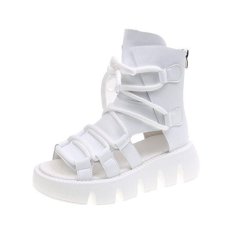 Повседневные летние туфли на платформе и высоком каблуке