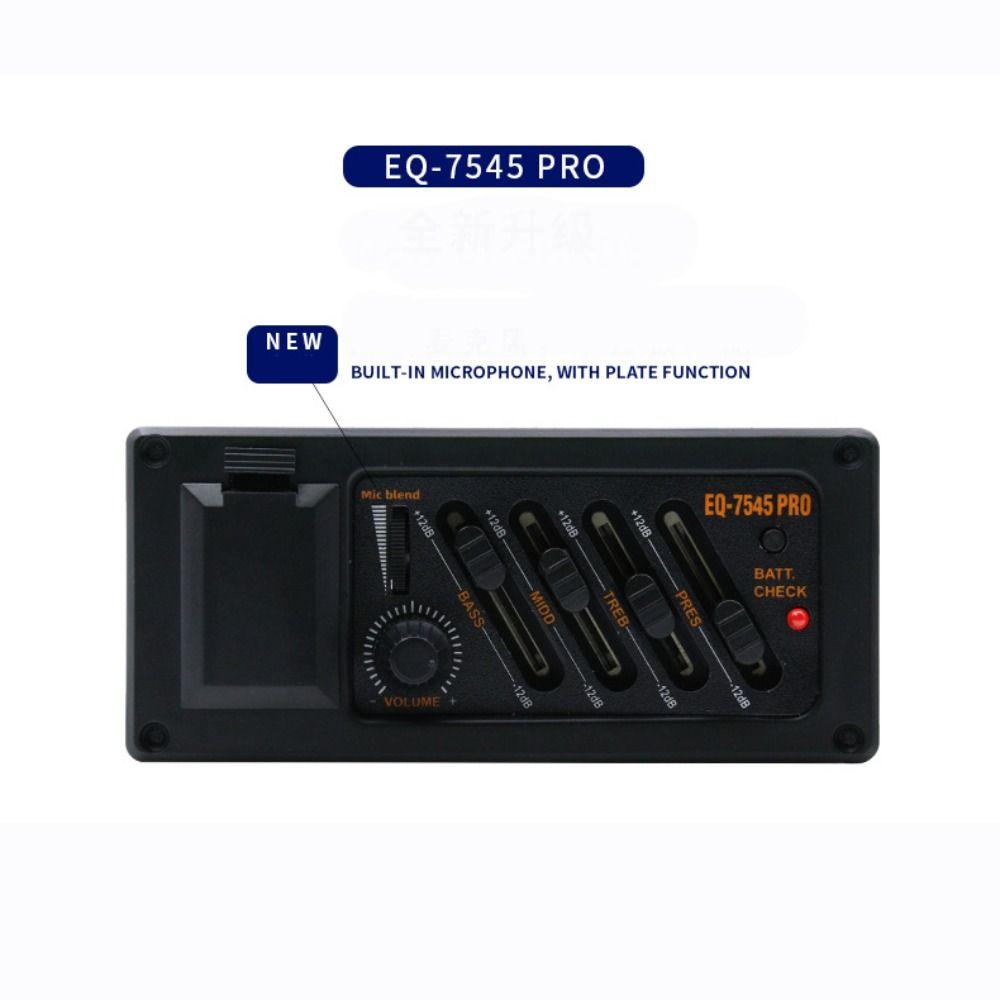4 Band Guitar Pickup EQ 7545R EQ Equalizer New Acoustic Guitar Preamp Amplifier