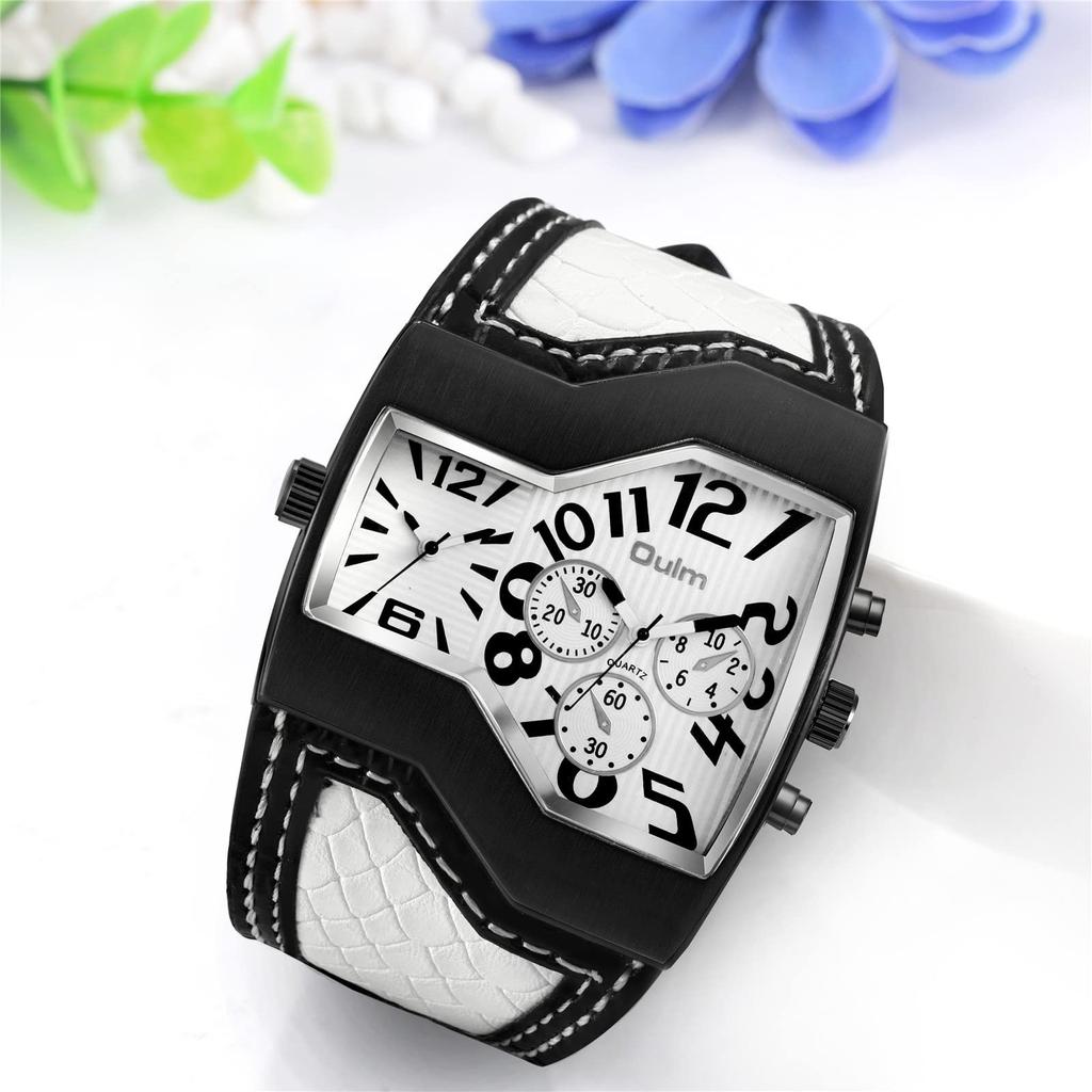 Watch Leather Strap Leather Band Japanese Quartz Dual Time Sports Watch Waterproof Fashion Watch Watch Accessories Men's Men's Men's