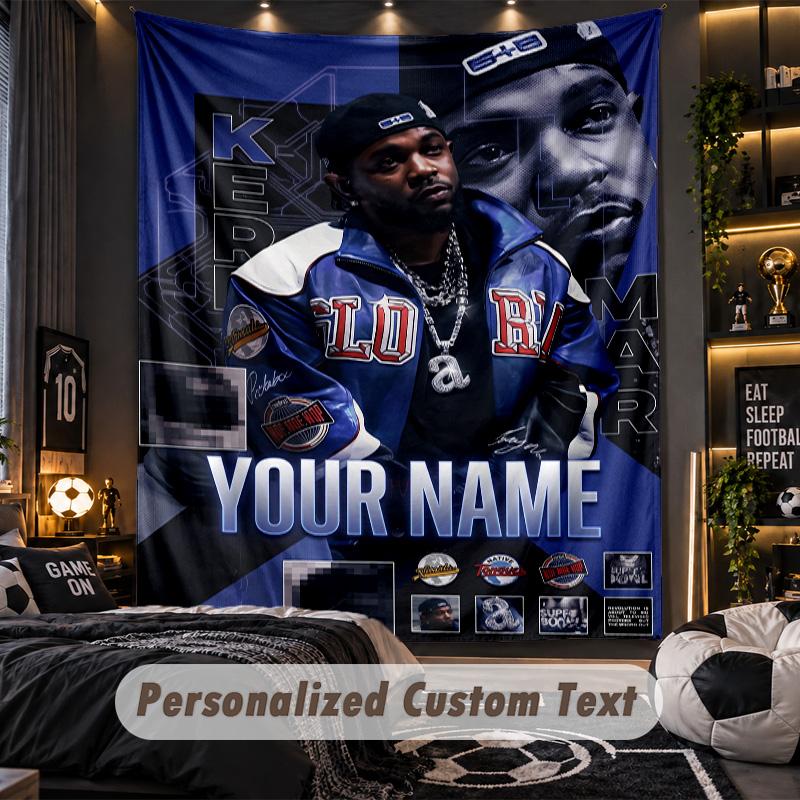 Personalized Wall Tapestry,Kendrick Lamar Custom Printed Name, Fabric Wall Art For Indoor Room Backdrop