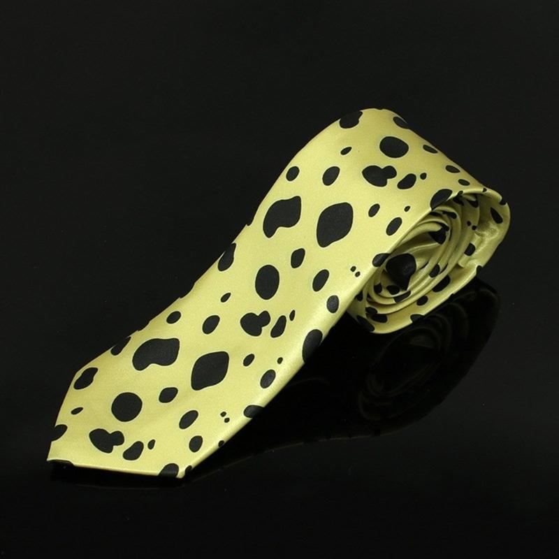 Japanese Anime Vintage Neck Tie Leopard Dots Printed Necktie with Glasses Cosplay Costume Props Accessories for Unisex