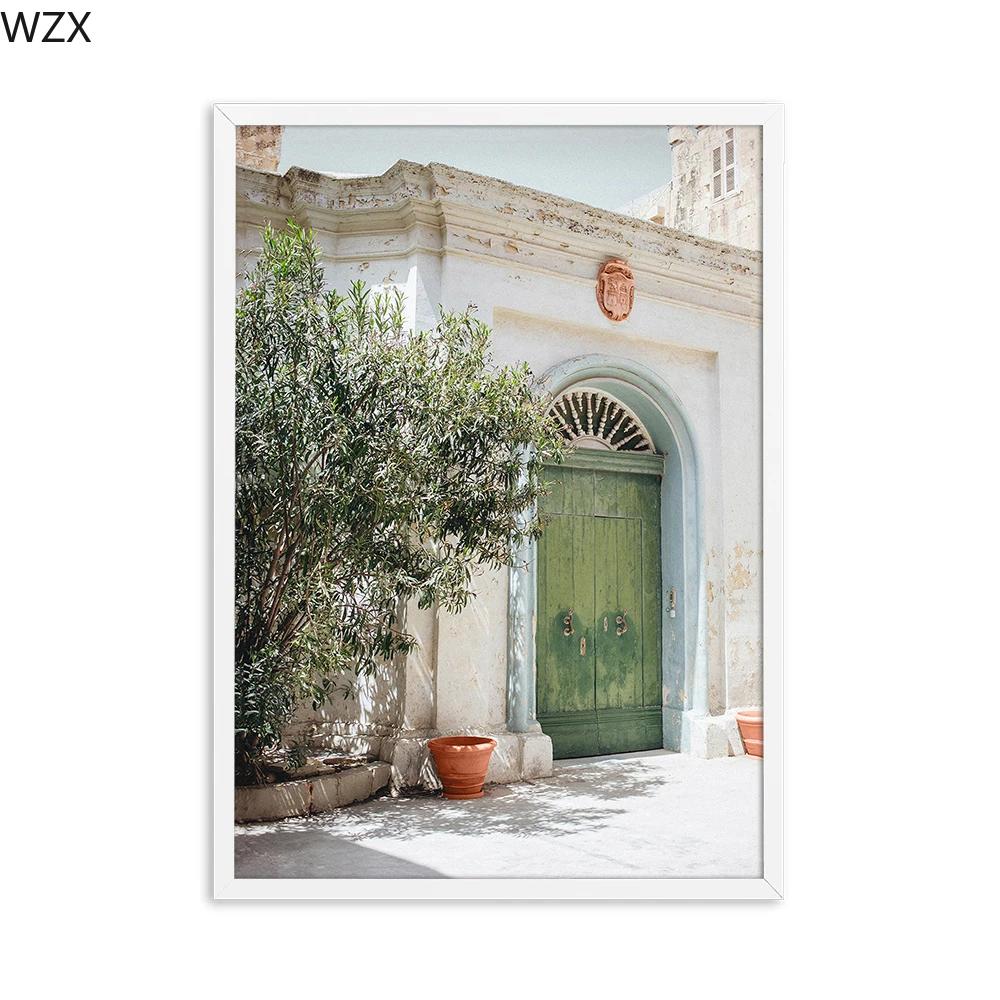 Mediterranean Canvas Painting Portugal Landscape Posters And Prints Picture Living RoomArt WallHome Summer Decoration