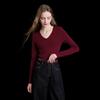 Sancai Women's V-Neck Slim Fit Knit Pullover