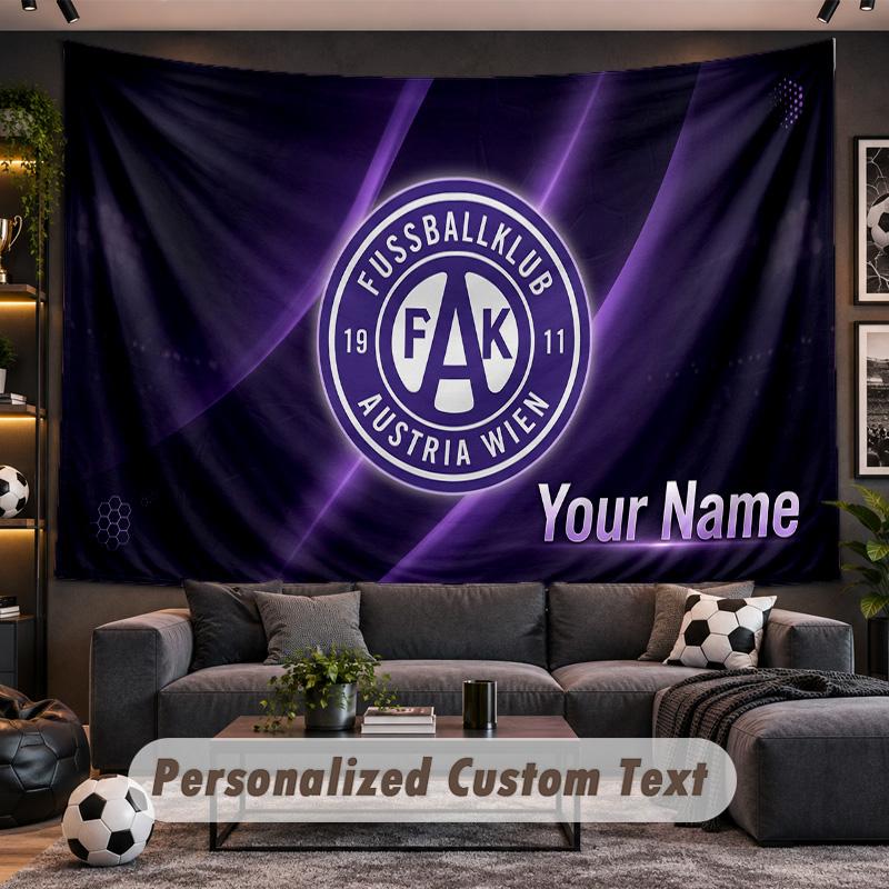 Austria Wien FC Personalized Tapestry Support Custom Name, Wall Art Home Decoration