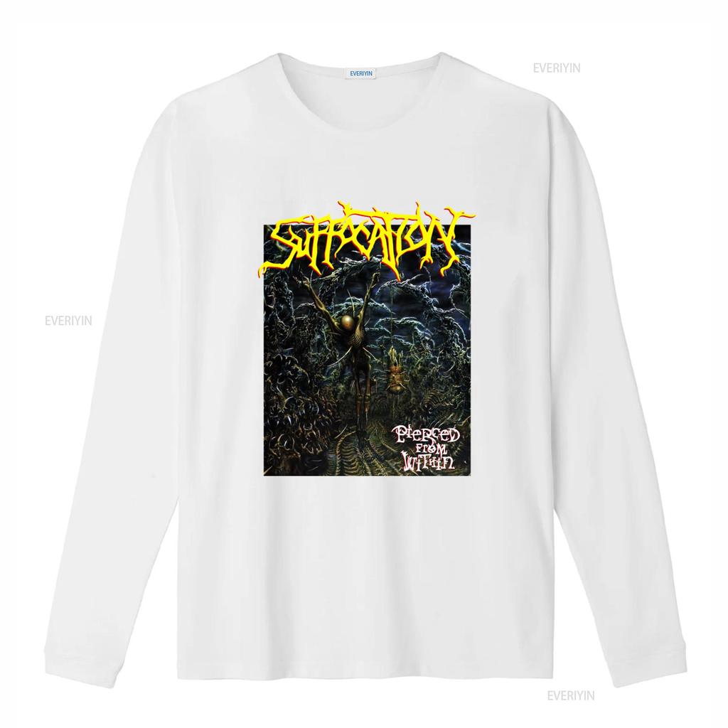 Suffocation Pierced From Within Футболка Новая Черная для Мужчин Фанаты Рока Метала Мода винтаж Стирка Уличный стиль