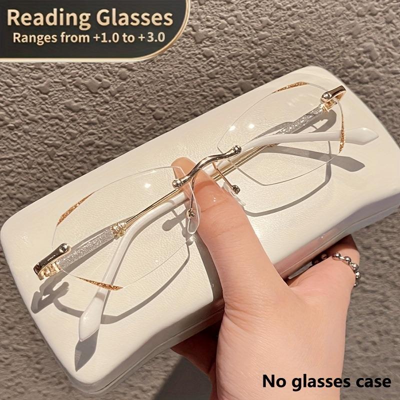 Унисекс безрамочные шестиугольные очки для чтения с золотыми акцентами для книг, телефонов, компьютеров, повседневного использования