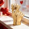 Юшэн Жест любви Статуэтка одной руки Керамическая скульптура руки в форме сердца Золотистый серебристый настольный орнамент для гостиной спальни книжной полки рабочего стола