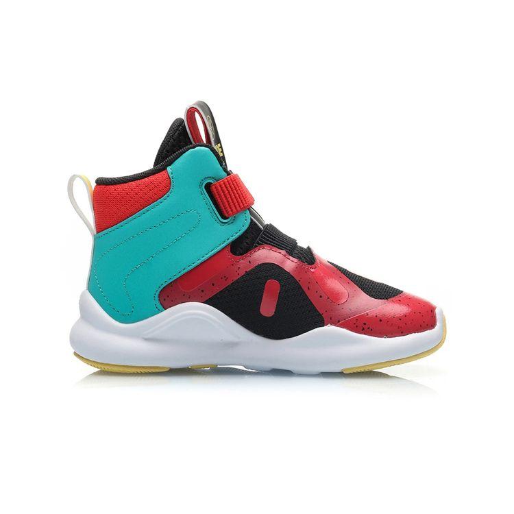 Li Ning Wade Удобная прочная детская повседневная обувь с цветными блоками Детская повседневная обувь Красный Черный YKAP074-13