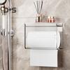 Toilet Tissue Box Storage Organizer with Top Shelf Transparent Large Capacity Wall Mounted Paper Drawer Toilet Roll Paper Storage Rack