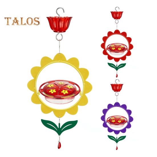 Кормушка для колибри, подвесная, наружная, цветочный дизайн, кормушка для диких птиц, нектар, ров для муравьев, для декора патио на заднем дворе