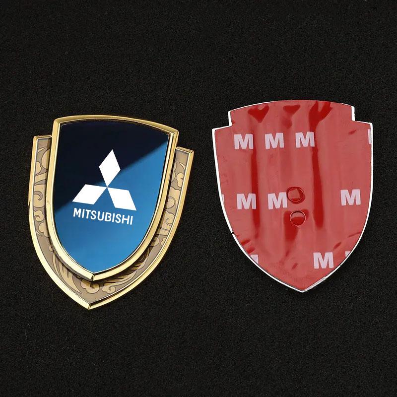 Car Sticker Shield Shape Emblems Logo Decals for Mitsubishi Outlander Mirage Eclipse Cross Pajero Lancer Delica Triton RALLIART