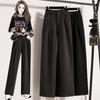 DIMANAF 2024 Большой размер Осень Зима Женские Новые Свободные Брюки Однотонные Брюки-галифе С Высокой Посадкой Базовые Повседневные Брюки Длинные Брюки