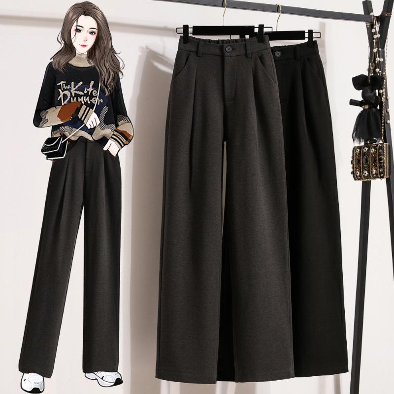 DIMANAF 2024 Большой размер Осень Зима Женские Новые Свободные Брюки Однотонные Брюки-галифе С Высокой Посадкой Базовые Повседневные Брюки Длинные Брюки