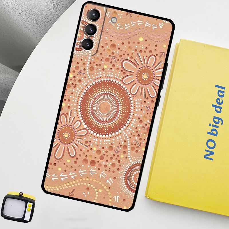 Aboriginal Art Print Case For Samsung Galaxy S23 Ultra S22 S21 S20 FE Note 20 Ultra S8 S9 S10 Note 10 Plus Cover