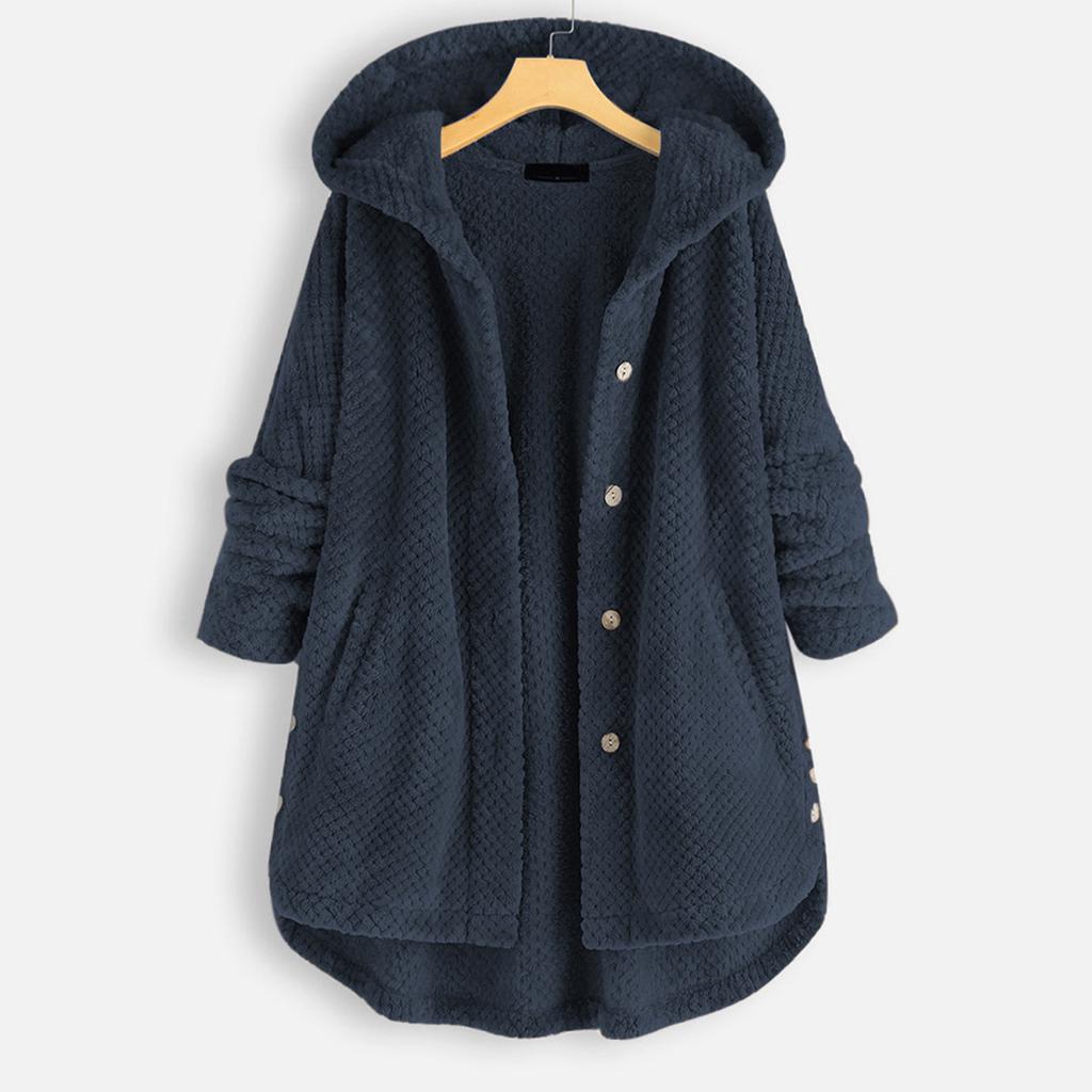 Large Size 8XL Women's Jacket Autumn Winter Hooded Coat 10 Color Velvet Fashion Medium Long Large Women's Hooded Jacket Coat