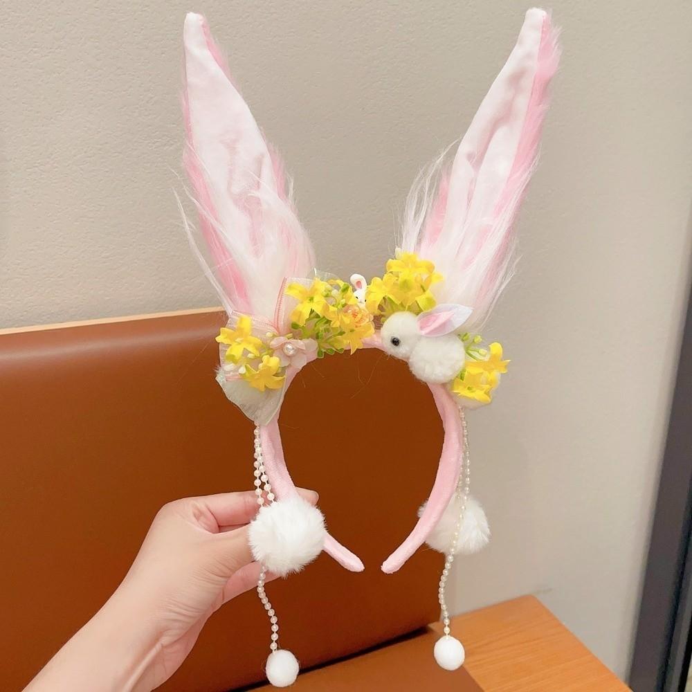 Plush Rabbit Hair Band Tassel Rabbit Ear Hair Ornament Mid-Autumn Festival Headband Festival