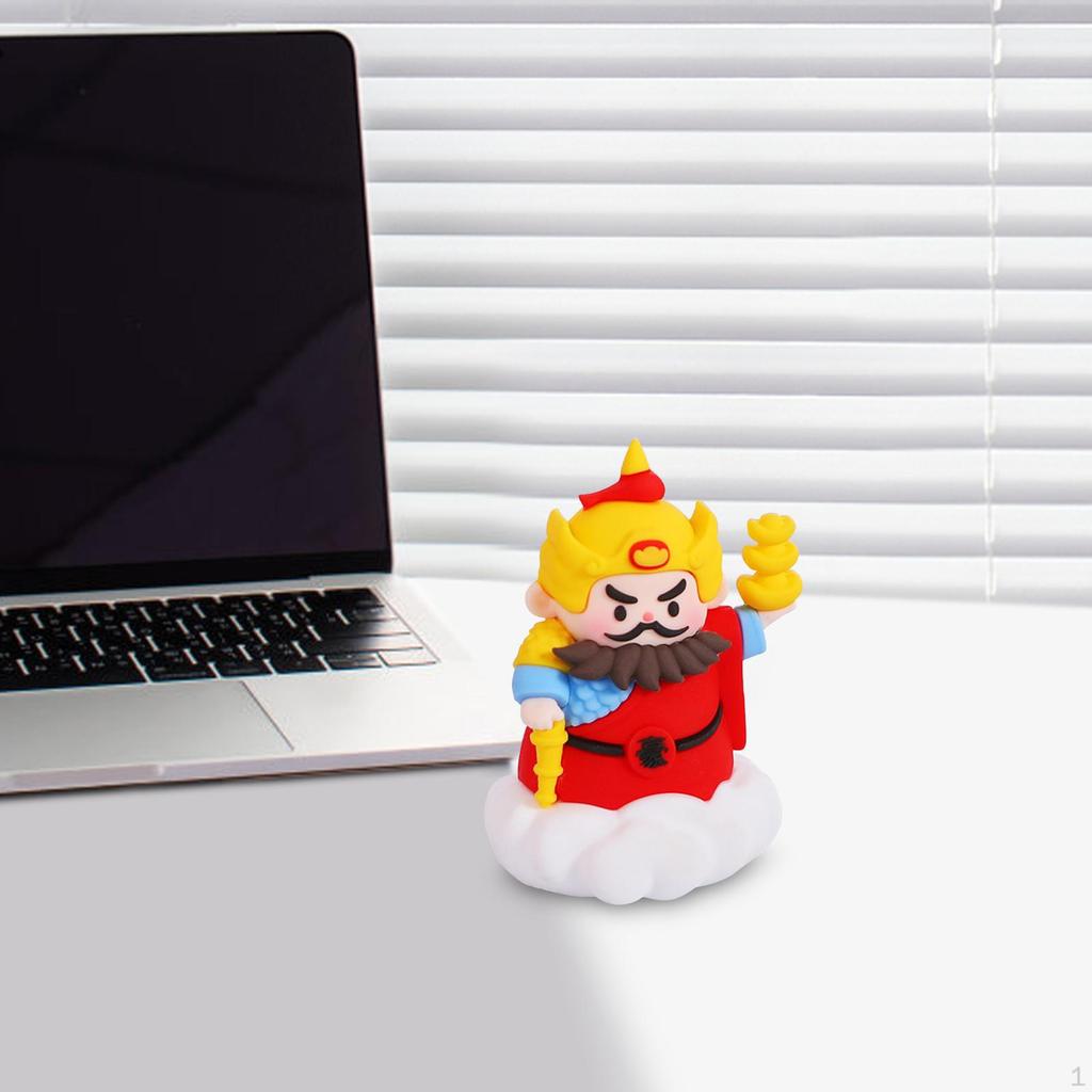 Китайская фигурка Lucky God, мультяшная статуя, милое настольное украшение удачи, маленькая скульптура для
